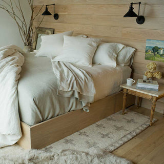 Marled American Cotton Bed Blanket in flax natural
