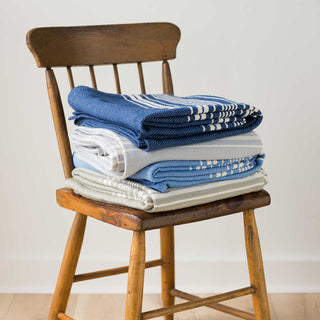 Heirloom Stripe American Cotton Throw, by Swans Island