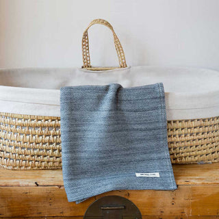 Acadia Organic Wool and Cotton Baby Blanket in graphite