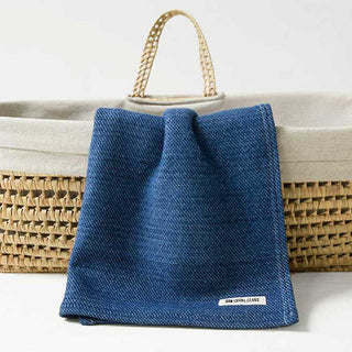 Acadia Organic Wool and Cotton Baby Blanket in nautical blue