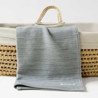 Acadia Organic Wool and Cotton Baby Blanket in pewter