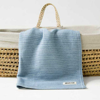 Acadia Organic Wool and Cotton Baby Blanket in wedgwood