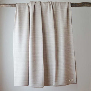 Acadia Organic Wool and Cotton Bed Blanket in beige
