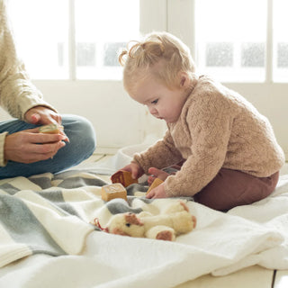 Regatta Organic Wool and Cotton Baby Blanket in pewter natural
