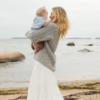 Acadia Organic Wool and Cotton Baby Blanket in wedgwood