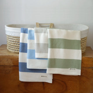 Cottage Stripe American Cotton Baby Blanket, by Swans Island