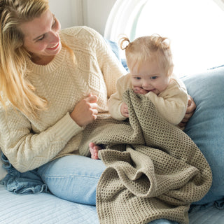 Soft Cotton Waffle Weave Baby Blanket, made in Maine