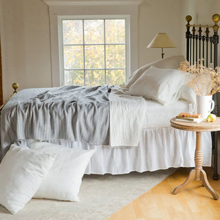 Acadia Organic Wool and Cotton Bed Blanket in dove