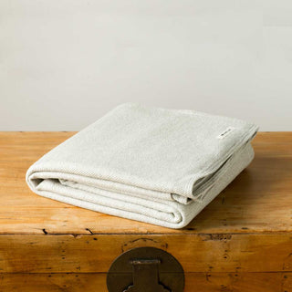 Marled American Cotton Bed Blanket in natural flax