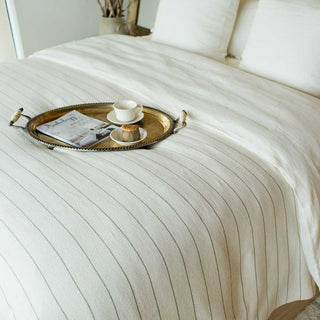 American Cotton Pinstripe Blanket, hand-dyed, by Swans Island