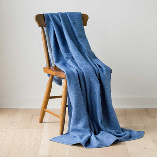 Marled American Cotton Throw in ink blue french blue