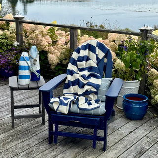 Regatta Organic Wool and Cotton Throw in nautical blue