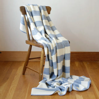 Regatta Organic Wool and Cotton Throw in wedgwood, hand-dyed