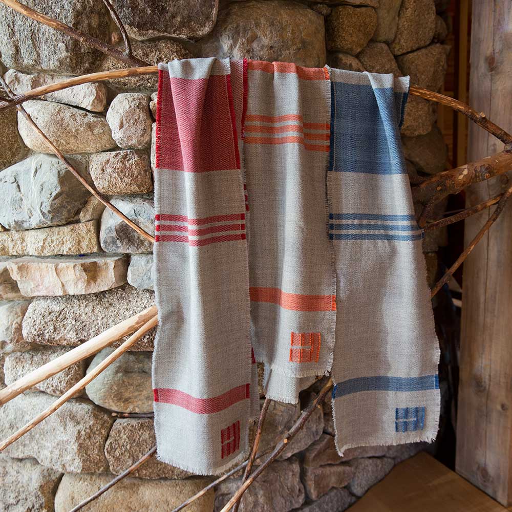 Swans Island Company's Island Collection Scarves. Handwoven in Maine using single-origin wool from Longcove Farm on Vinalhaven Island, Maine.