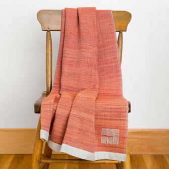 Swans Island's Katahdin throw in bittersweet, organic merino wool, hand-dyed with all natural dyes