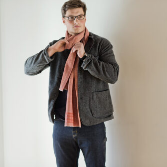 Swans Island Camden Scarf - Hand-dyed, handwoven in Maine with soft organic merino wool . Shown in Bittersweet.