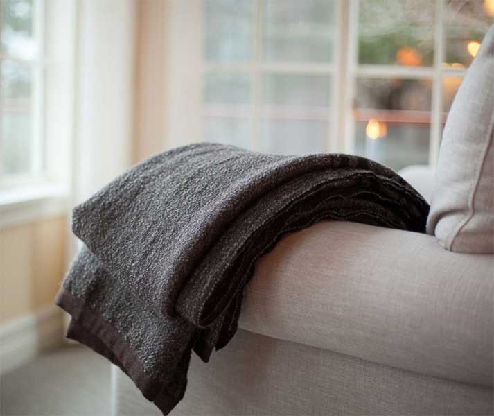 blanket on sofa