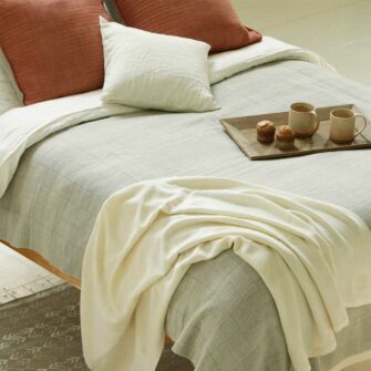 Swans Island Winter Blanket - handwoven in handdyed Maine wool