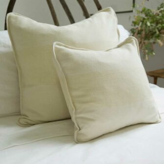 Swans Island Solstice Pillows - Handwoven with undyed wools in White+White