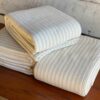 Swans Island Ticking Stripe Blanket_100% Cotton woven in Maine