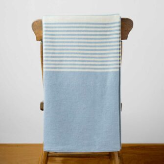Swans Island's Cotton Penobscot Throw blanket is woven in Maine with 100% American cotton.