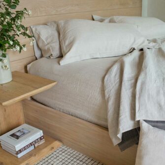 Swans Island Classic Linen Bedding shown in Flax.