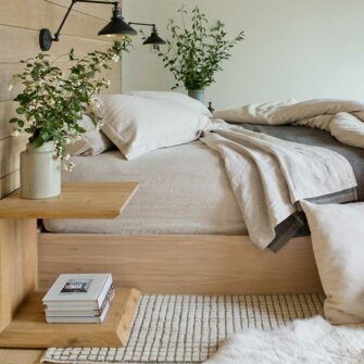 Swans Island Classic Linen Bedding shown in Flax.