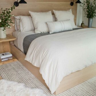 Swans Island Classic Linen Bedding shown in Flax.