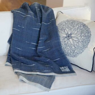 Whitecaps Throw - indigo/gray/natural