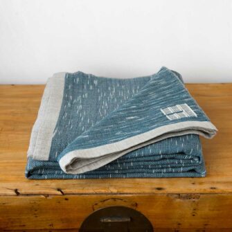 Swans Island handwoven Firefly Blanket in Teal