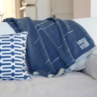 Whitecaps Throw - Indigo/Grey with Natural