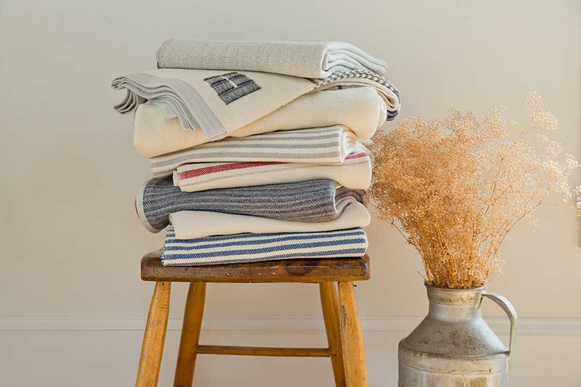 stack of throws