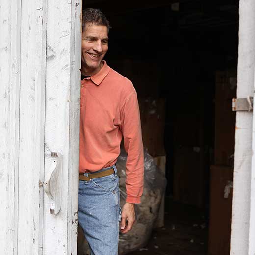 man at wool spinnery