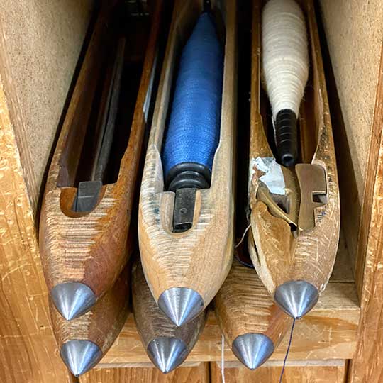 yarn bobbins stored