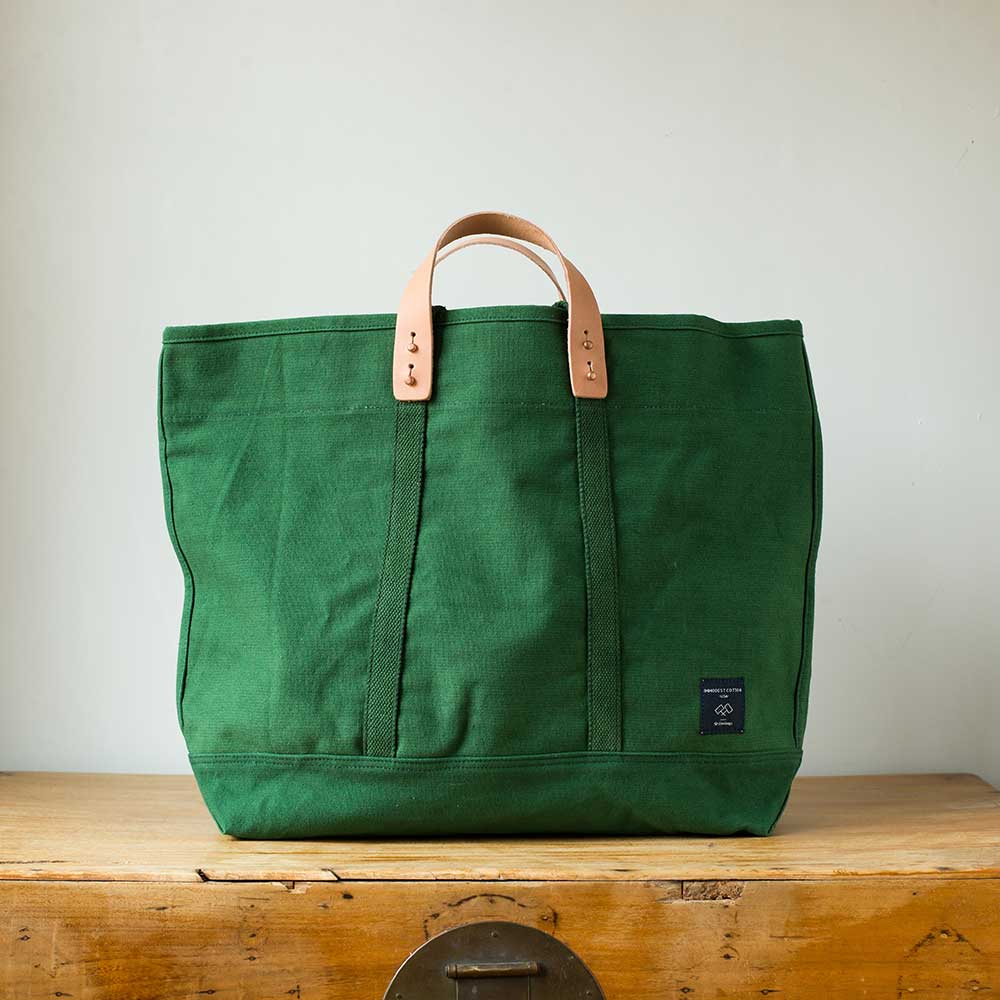 Swans Island Company's Canvas Large East West Tote in heavy cotton canvas - by Immodest Cotton. Pine