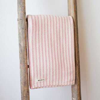 Swans-Island-Cotton Ticking-Throws woven in Maine with 100 % American cotton. Shown here in Paprika.