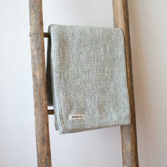 Swans-Island-Richmond Throws woven in Maine with 100% American cotton. Shown here in Blue/Green.