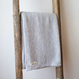 Swans-Island-Richmond Throws woven in Maine with 100% American cotton. Shown here in Periwinkle.