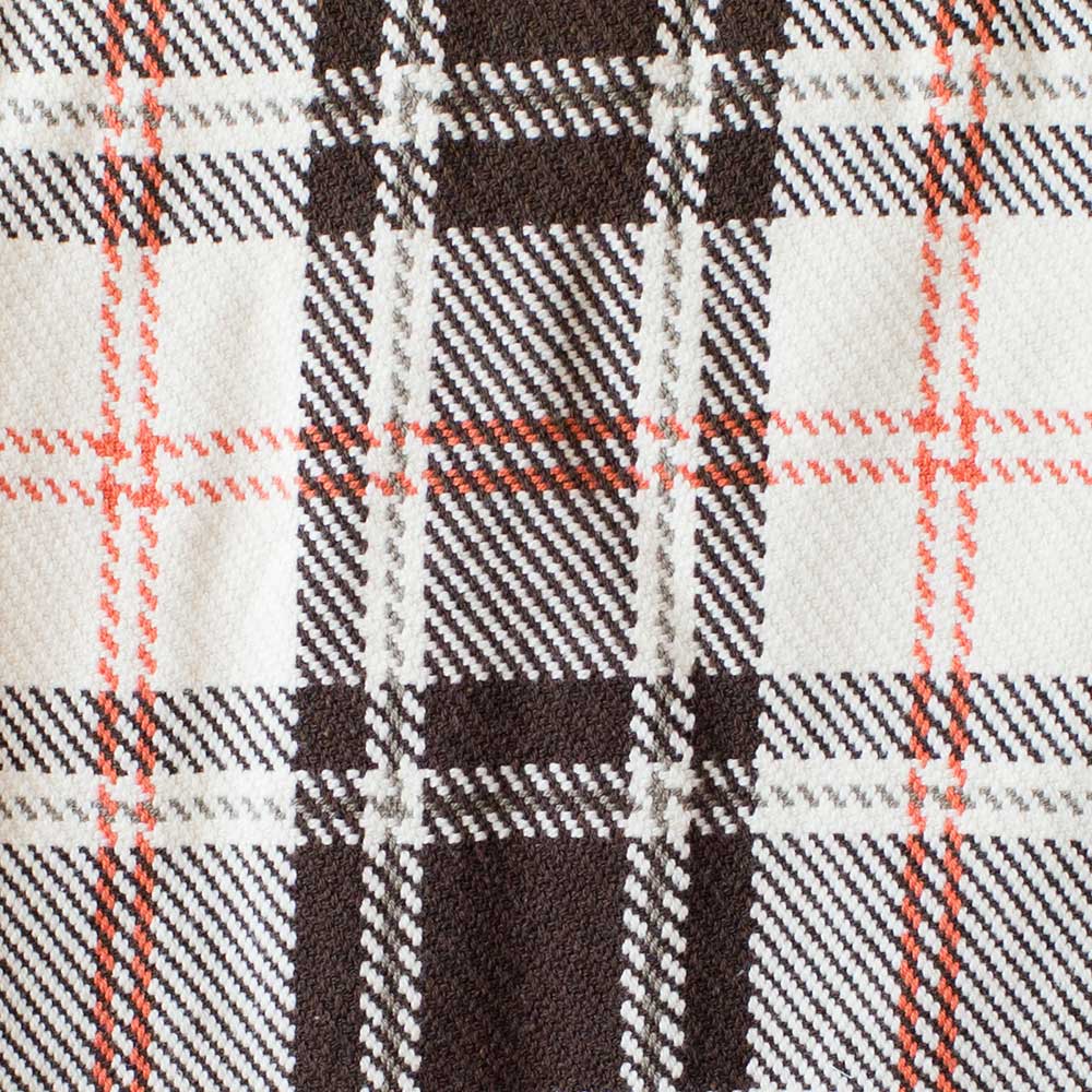 Swans-Island-Homestead Plaid-Throws woven in Maine with 100% American cotton. Shown here in Autumn Brown. swatch