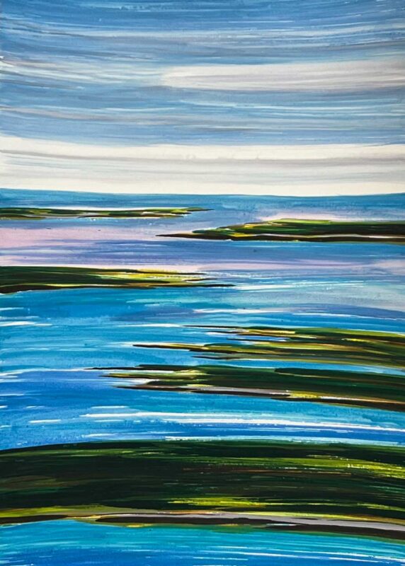 Original painting #3 by Eric Hopkins. Inspiration for the Swans Island x Eric Hopkins Ltd. Edition Throw.