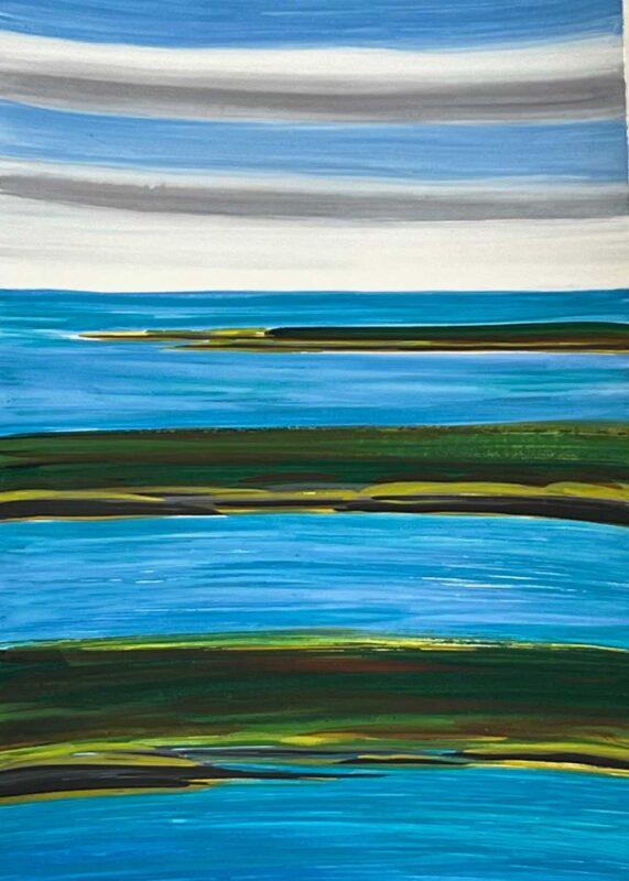 Original painting #2 by Eric Hopkins. Inspiration for the Swans Island & Eric Hopkins Ltd. Edition Throw 2024.