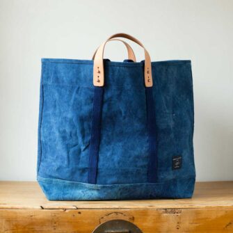 Swans Island Company's Canvas Large East West Tote in heavy cotton canvas - by Immodest Cotton. Dark Indigo