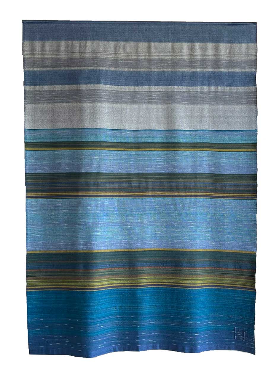 Swans Island & Eric Hopkins Limited Edition Throw 2024. Original painting by Maine artist Eric Hopkins inspires this limited edition handwoven throw by Swans Island Company. Available June 2024.