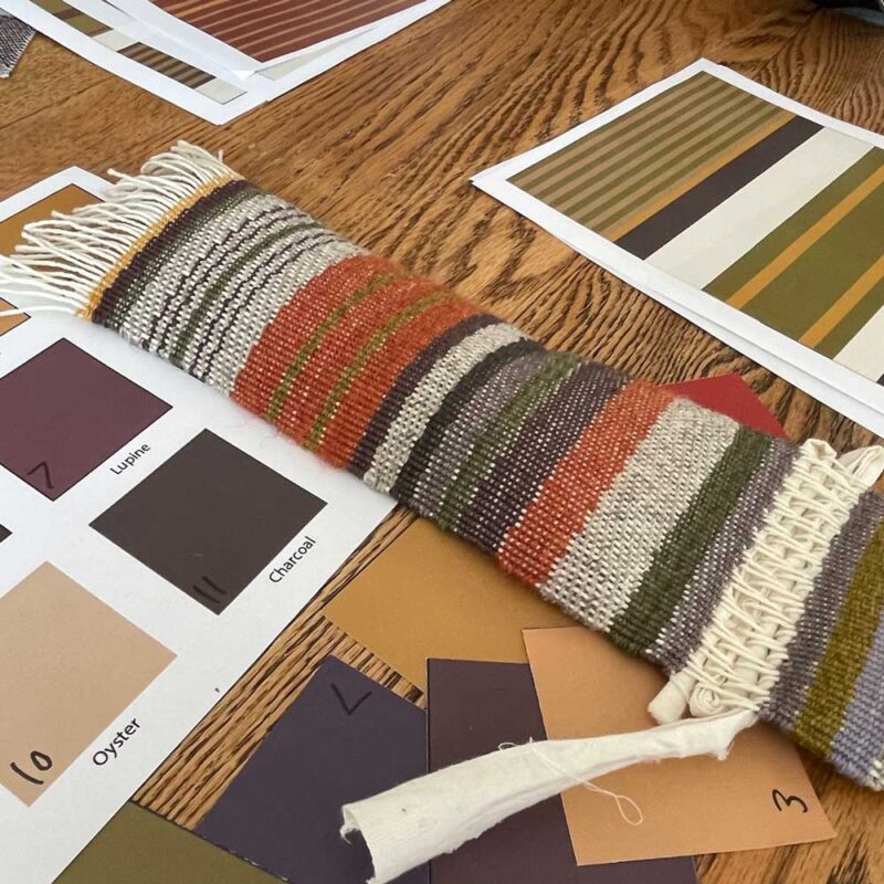 color swatches on table with fabric