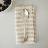 Swans Island Company's linen napkins by Linen Tales, made with 100% European Linen Oeko-Tex® and EUROPEN FLAX® certified. Made with stonewashed soft linen with mitered corners for a crisp edge. Shown here in Natural White Stripe.