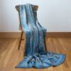 Upcycled Artisanal Patchwork Throw #25- an artisanal knt throw. Made in USA with reclaimed cotton and other blended yarns. Each one is unique,